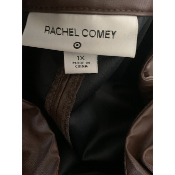 Rachel Comey x Target Long Sleeve Faux Leather Button Up Dress Brown Size 1X New - Picture 8 of 13